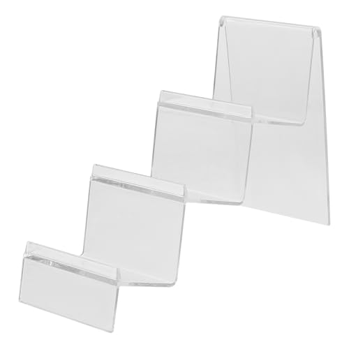 DIKACA Transparent Multi-layered Wallet Display Stand Wide Riser Organizer for Perfume Handbags Golf Baseball Tennis Balls Clear Shelf for Retail Counters and Specialty Stores