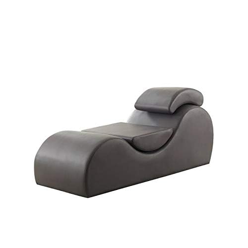 Image of Leatherate Tantric Chaise Loung Chair, Yoga Chaise Lounge,Chaise Sofa Modern Lounge,Relaxing Chaise Lounge Chair, loveseats and chaises with Cushion (Grey)