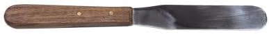 Nancy Beaute Stainless Steel Wax Spatula with Wooden Handle