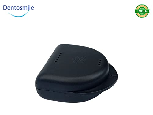 Image of Dentosmile Dental Orthodontic Retainer /Aligner Case /Box /Mouth Guard and Denture Storage in Black Colour (1)