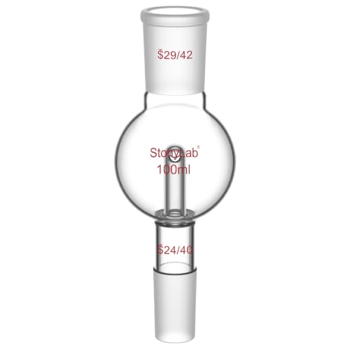 stonylab Rotary Evaporator Bump Trap, Laboratory Rotary Evaporator with 29/42 Outer Upper Joint and 24/40 Standard Taper Inner Lower Joint Rotovaps, 100 ml