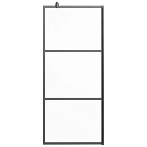 Vidaxl Walk-In Shower Wall Hardware Plumbing Fixture Part Shower Wall Surround Screen Enclosure Cubicle Partition Frosted Esg Glass Black #TOP2