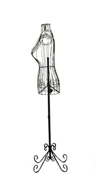 Adjustable- Mannequin Dress Form Female Black Steel Wire 32"22"32" On Decorative Stand (0004 Black) #TOP1
