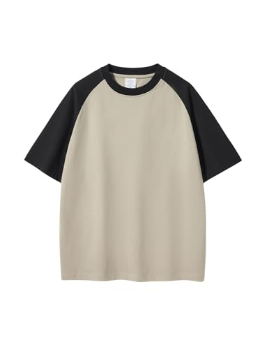 Heavyweight Cotton Tshirt Mens Oversized Vintage Baseball Raglan T