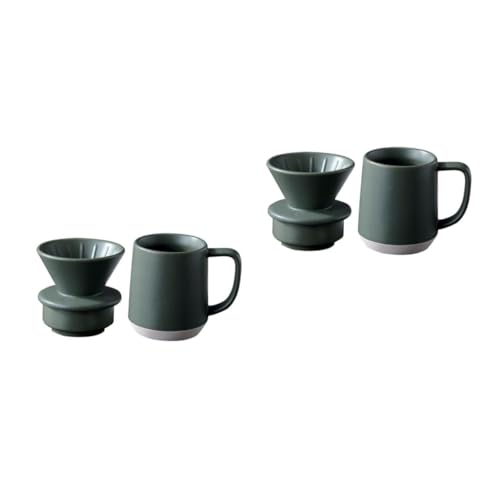 2 sets Tasse à Café Céramique avec filtre intégré au design compact