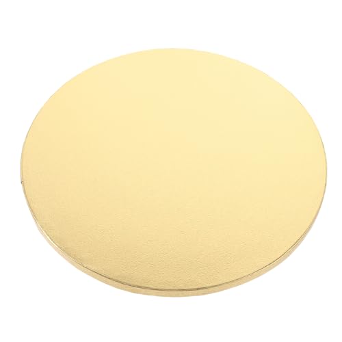 Lurrose 丸型ケーキボード 金色 厚さ 丈夫な紙製 ケーキ飾り台 製菓用品