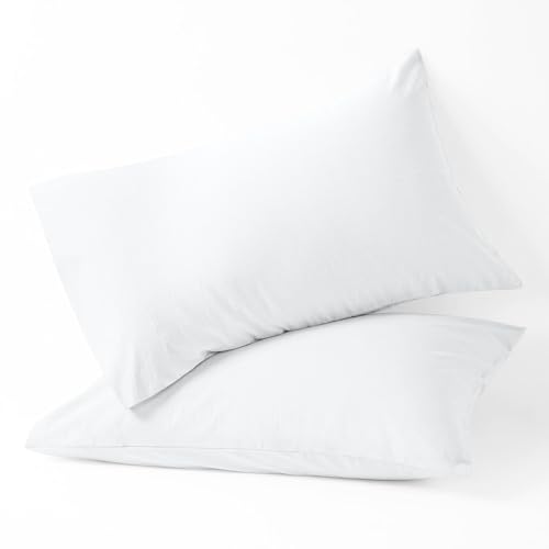 Toddler Pillowcase Cover with Zipper Closure 100% Soft Egyptian Cotton Small Pillow Cover 2-Pices, 500 Thread Count Travel Pillow Cases 12x16 inch, White Solid