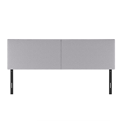 Image of Furinno Roanne Headboard King Size, Plain Upholstered Wooden Head Board, Bed Frame Mount, Easy Assembly, for Bedroom, Dorm, Light Grey