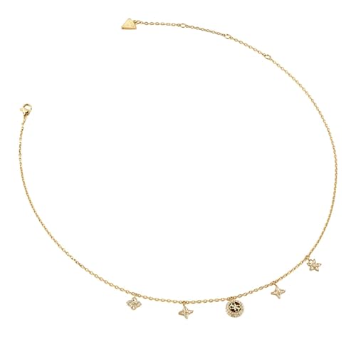 Collier GUESS Secret Garden doré avec pendentifs fleurs pour femme