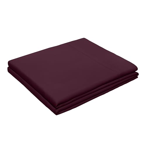 HBHLFZ Full Flat Sheet - Ultra Soft Polyester Top Sheet - Hotel Quality Bed Sheets - Comfortable Wrinkle-Free - Easy to Care for - 1 Full Flat Sheet Only(Full,Burgundy)