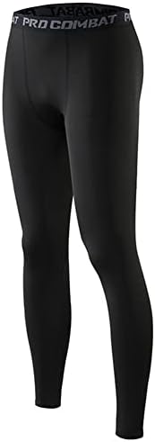HYCOPROT Men's Compression Pants Athletic Tight, Leggings Base Layer Bottoms for Running Workout Sports Yoga Basketball Black
