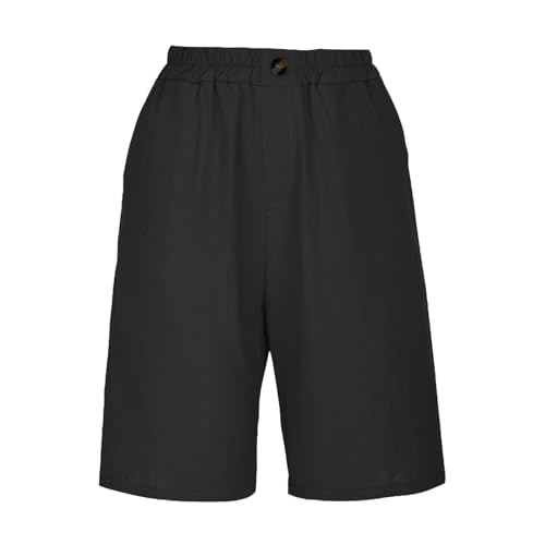 Linen Bermuda Shorts for Women Lightweight Summer Trouser Shorts Casual Elastic Waist Pedal Pushers Gauze Capris3