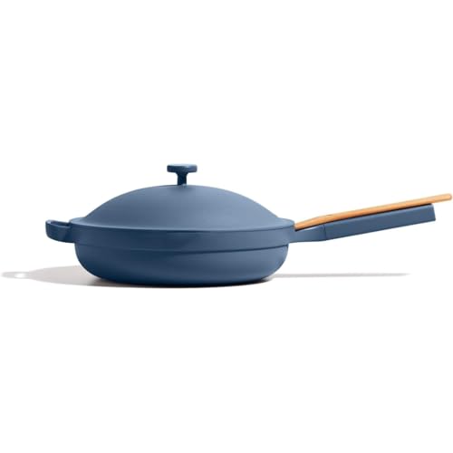 Image of Our Place Large Always Pan 2.0-12.5” (4 Qt) Nonstick, Toxin-Free Ceramic Cookware | Patented 10-in-1 Aluminum Frying & Sauté Pan | Safe for Oven, Induction & All Cooktops up to 450°F | Blue Salt
