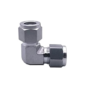 MOOCO MORNING Roestvrij staal 316 Dubbele Metalen kap Compressie Montage Unie Elleboog Connector Metrische Grootte