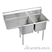 Elkay SSP E2C24X24-L-24X Economy 76 1/2"L Two Compartment Sink w/Left 24" Drainboard