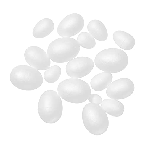90 Pack Craft Foam Eggs White Smooth Craft Foam Eggs (5 Sizes Including 1-2.2 inch) for Easter Halloween Christmas School DIY Painting Projects