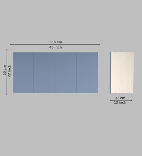 Image of SPECIALITY PANELS 4 Door Wall Cabinet with UV Profile Shutter | Wall Mounted Storage Cabinet for Kitchen Bathroom Living Room | Wooden Wall Cabinet Organizer Blueberry Finish DIY Assembly