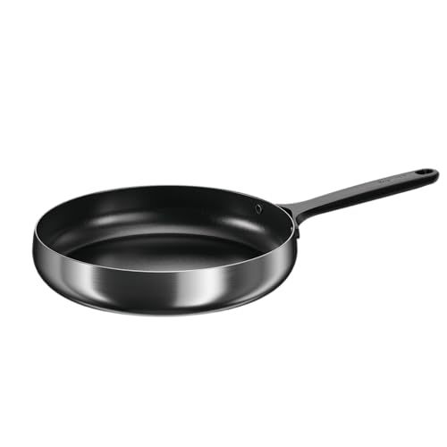 BergHOFF Home Stainless Steel Frying Pan 28cm – Non-Stick Pan Without PFAS – Coated Universal for All Stove Types – Durable Non-Stick-Pan – Black