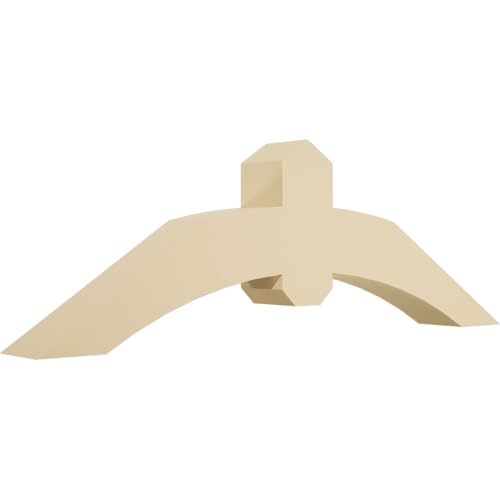 36"W x 12"H x 4"D x 4"F, 8/12 Pitch, Archdale Signature Urethane Gable Bracket, Primed Tan