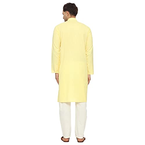 Image of ITOS365 Men Cotton Blend Kurta Pyjama Set Party Fashion Regular Ethinic Wear Indian Dress Gift for Men
