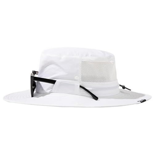 TOP-EX UPF 50 Herren Safarihut mit breiter Krempe und - UV-Schutz Fischerhut Wasserdicht Sonnenhut - Atmungsaktiv & Faltbarer für Outdoor Wandern Camping Angeln Weiß M/L
