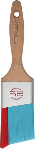 Stinger Red Tip 2.5 inch - Interior Angle Paint Beaver Tail Brush with Fill-A-Bend Technology - for Painting Walls, Cutting in, and Edges - Angle Sash Brush Note Magnetic Logo May Come Off