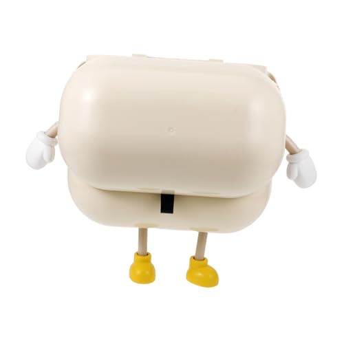 Caneca de Basura de Pared con Tapa Beige de Plástico