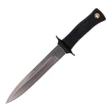 LO TRINCO YO Muela Cuchillo SCORPION-19W hoja de acero MoVa de 19 cm y empuñadura de goma ideal para Caza, Pesca, Supervivencia y Bushcraft + Linterna Led 8W de Regalo