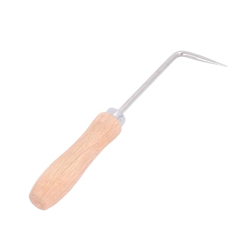 YUMILI Testeur de Couture, Travail de Crochet de Soudage, Crochet de Soudage à Air Chaud, Accessoires pour Pistolet à Air Chaud avec Manche en Bois, 6mm pour Film PVC TPO, Membranes, Bâches de Toiture