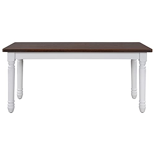 Knocbel Farmhouse Rectangular Dining Bench, Kitchen Dining Room Furniture, 250Lbs Weight Capacity, 38" L X 16" W X 17.7" H (Cherry And White) #TOP4