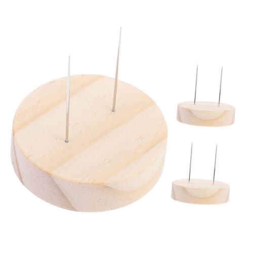 ABOOFAN 3pcs Solid Wood Doll Display Stand Strong Base for Clay Toy Dolls Portable Doll Holder Smooth Surface