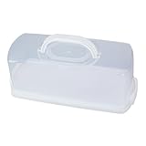 XINYIN Organizador de rebanadas para tartas, contenedor transparente con tapa para tostadas, productos horneados, caja rectangular de transporte de pan, caja de almacenamiento de panadería a prueba de