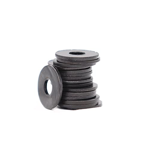 50pcs Black M8 Flat Washers(OD=24mm, 2mm Thickness) Grade 8 Carbon Steel, Zinc Plated