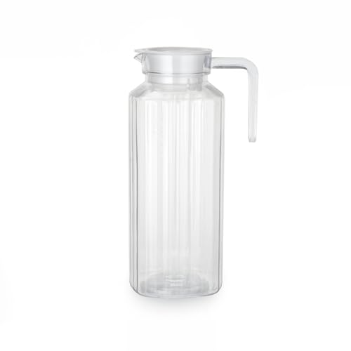 Image of Nayasa Electra Jug 1200 ML | BPA Free Plastic Water Jug with Lid | Leak Proof | Easy Pour | Stylish Design | Clear