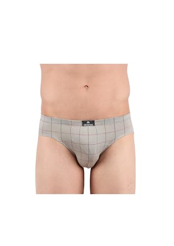 Image of Crystal Italia Brief Men's Super Combed Cotton Checkered Brief with Concealed Waistband | Assorted | (Pack of 2)