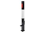 Removable Security Bollard, Black and White Heavy Duty Metal Parking Post Barrier