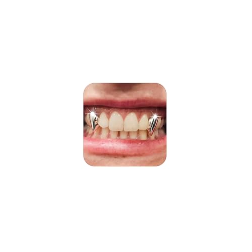 Longita Vampire Silver Teeth Grillz for Women Grills for Your Teeth Men Silver Tooth Cap Grillz for Women Golden Tooth Jewelry Mouth Grills Hip Hop Rapper Outfits Custom Accessory Halloween Party