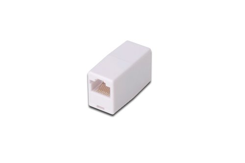 Digitus 08308 Accoppiatore Telefonico 2 Connettori Rj45, 8P8C Femmina/Femmina, Bianco