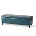 Christopher Knight Home Living Skyler Teal Leather Storage Ottoman, 17. 50D x 51. 25W x 16. 25H