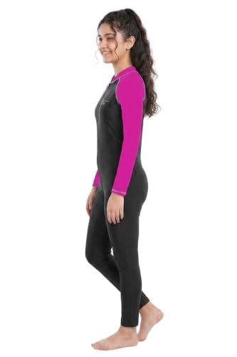 Image of ZIUM Girls 4 Way Lycra Swimsuit Cum Diving Suit with Print & Plain Options