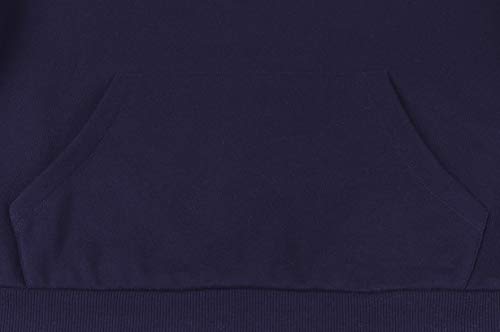 Betterchic Women's Casual Hooded Sweatshirt Soft Brushed Fleece Pullover Hoodie (Navy,L #TOP4