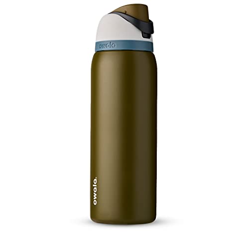 Owala FreeSip Insulated Stainless Steel Water Bottle with Straw, BPA-Free Sports Water Bottle, Great for Travel, 40 Oz, Forrestry