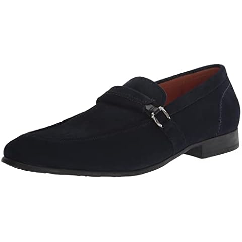Stacy Adams Men's Quillan Moc Toe Slip on Loafer, Navy Suede, 6 UK Cover
