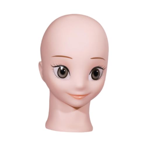 Cabeza de peluca calva con diseño animado para proyectos de maquillaje 3