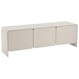 Charme et modernité : Le meuble TV Selsey avec ses 156 cm de largeur combine praticité et design contemporain; il saura sublimer votre salon grâce à sa finition en beige cachemire. Sa conception épurée et ses bords arrondis ajoutent une touche élégante tout en créant une atmosphère chaleureuse et accueillante. Profitez d’un espace qui respire l’élégance et s'intègre harmonieusement dans divers styles de décoration intérieure.