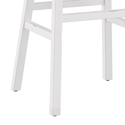 Hillsdale Moreno Wood Backless Bar Height Stool, 29\" High, Sea White