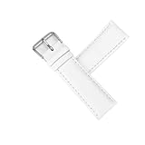 Generico DSHDFJ Cinturino For Orologio In Pelle Di Vacchetta Vera Pelle 12mm 14mm 16mm18mm 19mm 20mm Cinturino For Orologio Adatto Compatibile(White,19mm)