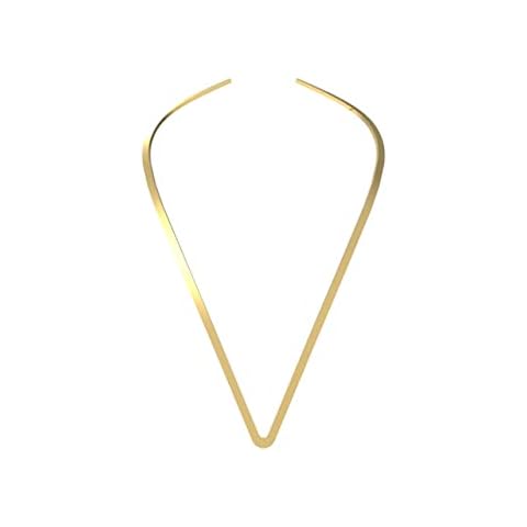 Carweilon Women's Choker Necklace Exquisite Choker Necklace Round V Shaped Necklace Jewelry (Gold) Cover