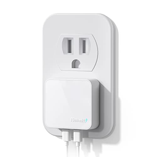 Nekmit Dual Port USB C Wall Charger 40W PD Fast Charging USB C Wall Plug Adapter Flat Thin Slim Charger Block for iPhone 17/17 Pro/17 Pro Max Galaxy MacBook Air iPad AirPods and More