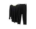 JM CLOTHING 2 piece Loungewear set for womens plus size 08-30 high low top and bottom Nightwear Womenswear top dress bottom pajama set wiggly Fashion. Black